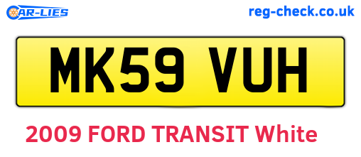 MK59VUH are the vehicle registration plates.