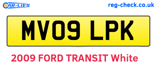 MV09LPK are the vehicle registration plates.