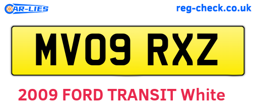 MV09RXZ are the vehicle registration plates.