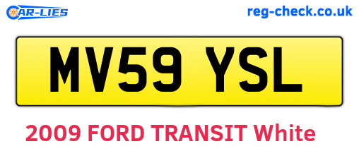 MV59YSL are the vehicle registration plates.