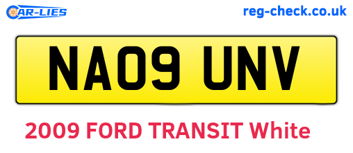 NA09UNV are the vehicle registration plates.