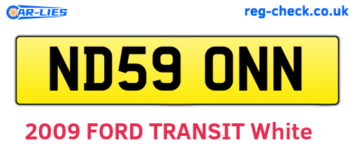 ND59ONN are the vehicle registration plates.