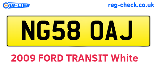 NG58OAJ are the vehicle registration plates.