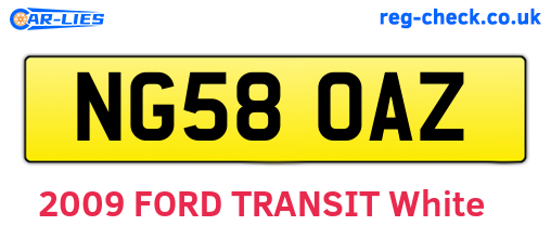 NG58OAZ are the vehicle registration plates.