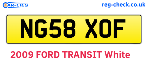 NG58XOF are the vehicle registration plates.