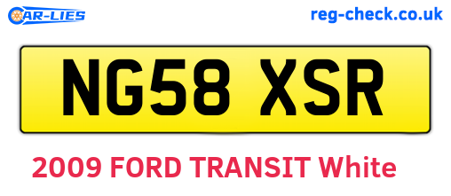 NG58XSR are the vehicle registration plates.