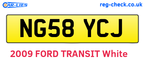NG58YCJ are the vehicle registration plates.