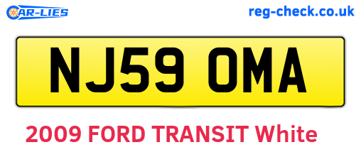 NJ59OMA are the vehicle registration plates.