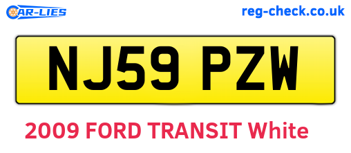 NJ59PZW are the vehicle registration plates.