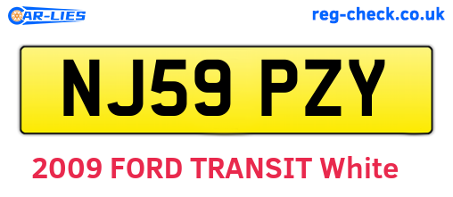 NJ59PZY are the vehicle registration plates.