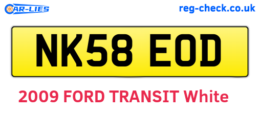 NK58EOD are the vehicle registration plates.