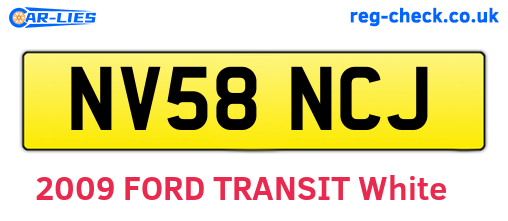 NV58NCJ are the vehicle registration plates.