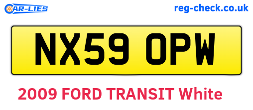 NX59OPW are the vehicle registration plates.