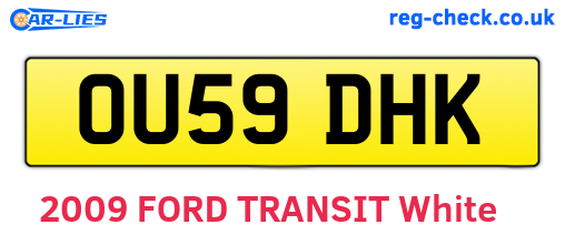 OU59DHK are the vehicle registration plates.