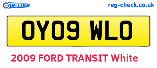 OY09WLO are the vehicle registration plates.
