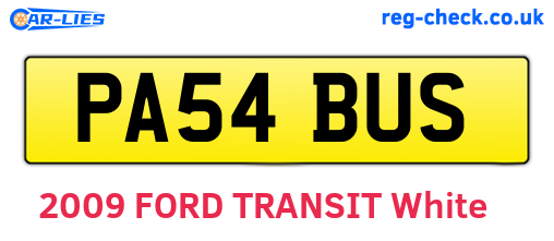PA54BUS are the vehicle registration plates.