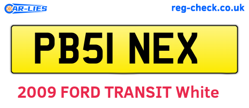 PB51NEX are the vehicle registration plates.