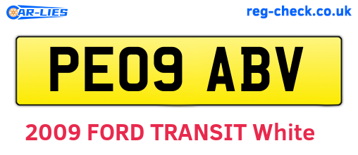 PE09ABV are the vehicle registration plates.