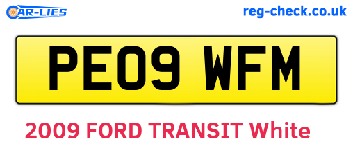 PE09WFM are the vehicle registration plates.