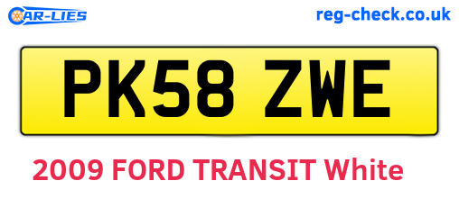 PK58ZWE are the vehicle registration plates.