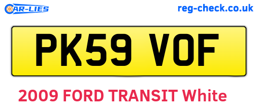 PK59VOF are the vehicle registration plates.