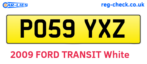 PO59YXZ are the vehicle registration plates.