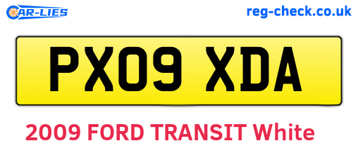 PX09XDA are the vehicle registration plates.