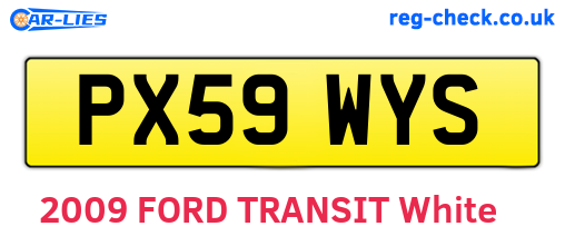 PX59WYS are the vehicle registration plates.
