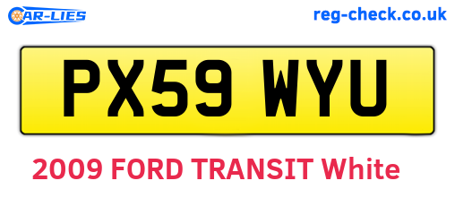 PX59WYU are the vehicle registration plates.