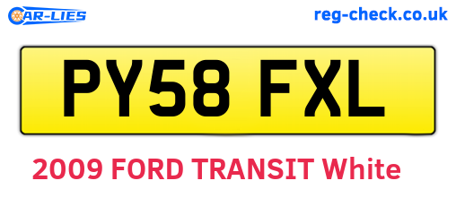 PY58FXL are the vehicle registration plates.