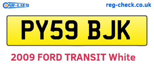 PY59BJK are the vehicle registration plates.