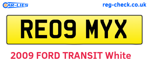 RE09MYX are the vehicle registration plates.