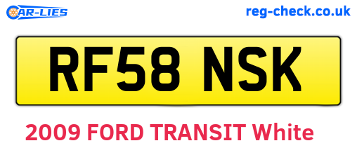 RF58NSK are the vehicle registration plates.