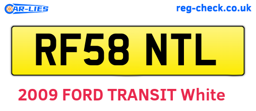 RF58NTL are the vehicle registration plates.