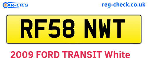 RF58NWT are the vehicle registration plates.