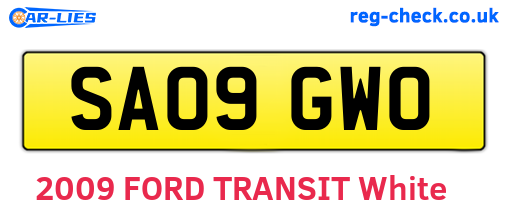 SA09GWO are the vehicle registration plates.