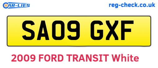 SA09GXF are the vehicle registration plates.