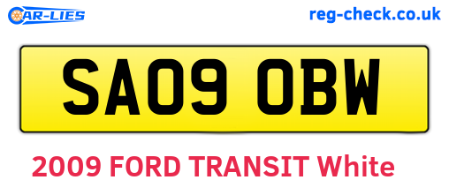 SA09OBW are the vehicle registration plates.