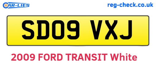 SD09VXJ are the vehicle registration plates.