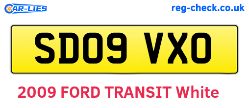 SD09VXO are the vehicle registration plates.