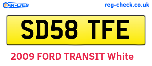 SD58TFE are the vehicle registration plates.