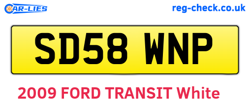 SD58WNP are the vehicle registration plates.