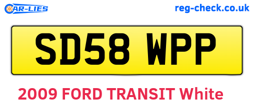 SD58WPP are the vehicle registration plates.