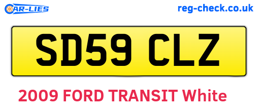 SD59CLZ are the vehicle registration plates.