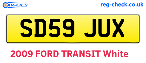 SD59JUX are the vehicle registration plates.