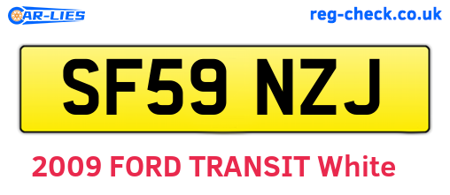 SF59NZJ are the vehicle registration plates.