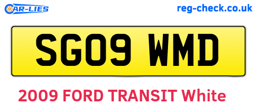 SG09WMD are the vehicle registration plates.