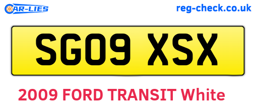 SG09XSX are the vehicle registration plates.