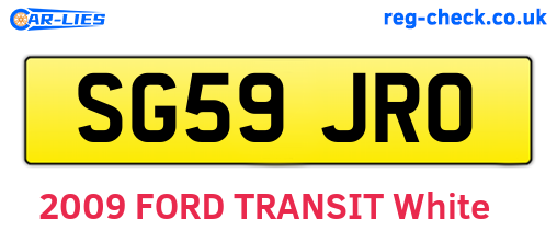 SG59JRO are the vehicle registration plates.