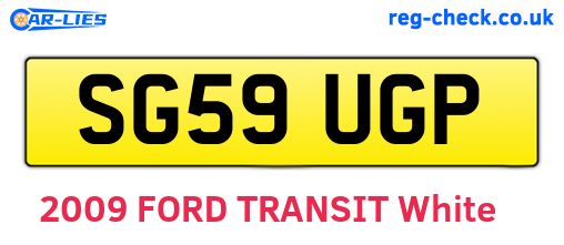SG59UGP are the vehicle registration plates.